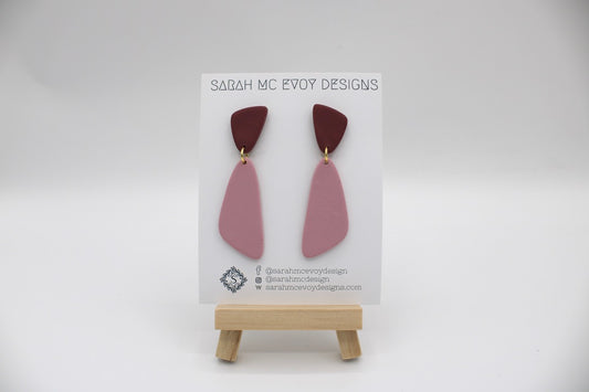 Cotton Candy and Plum Angle Earrings