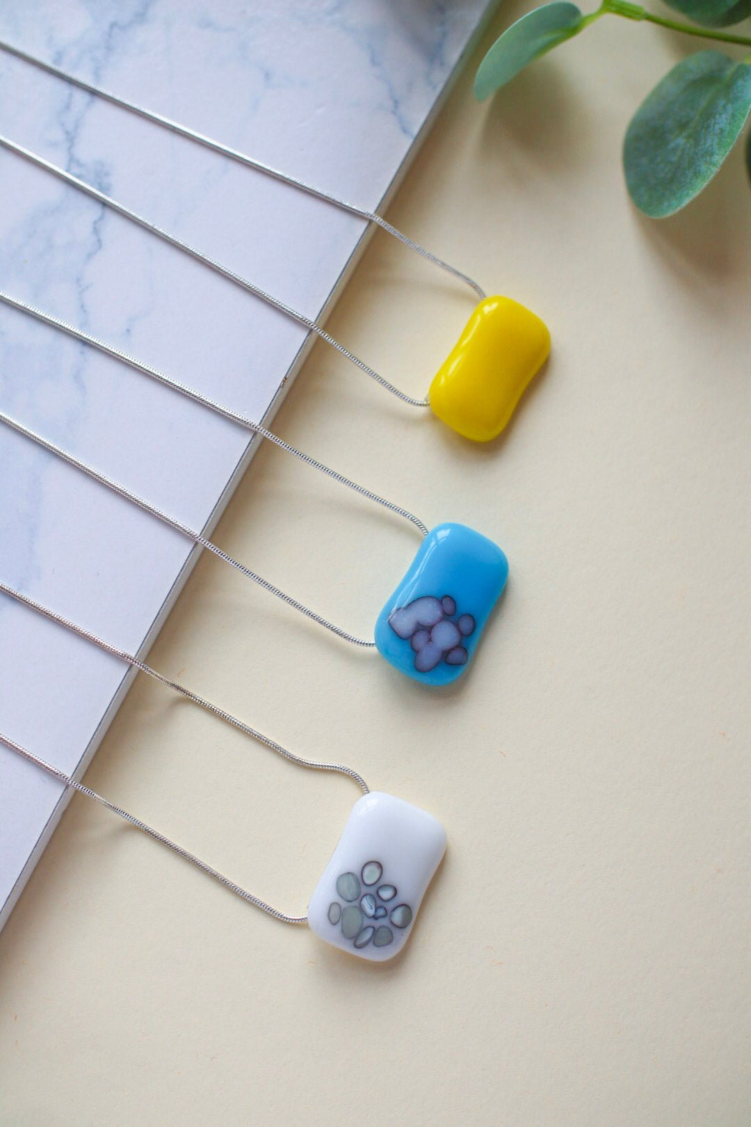 Blue Fused Glass Necklace