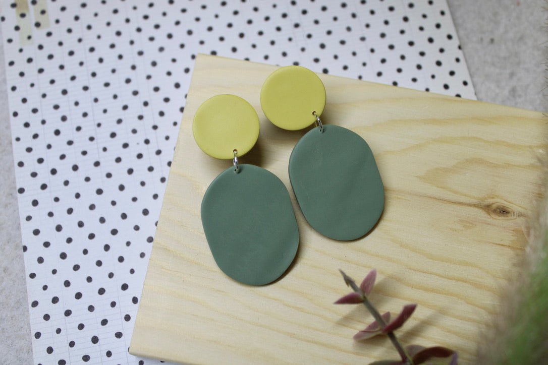 Lemon and Lime Oval Dangle Earrings