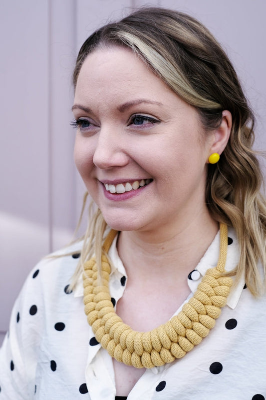 Recycled Rope Necklace - Honey Yellow