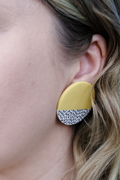 Large Yellow Speckled Studs