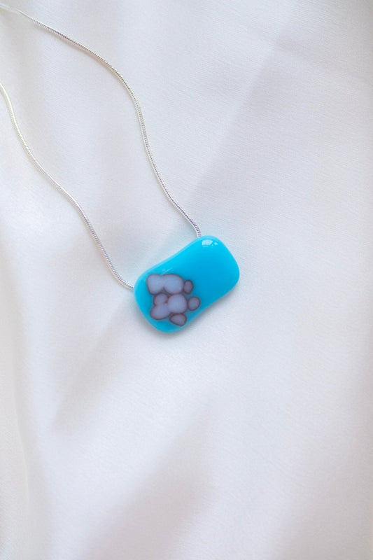 Blue Fused Glass Necklace