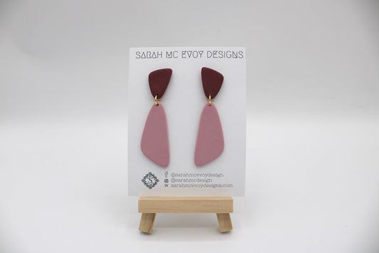 Cotton Candy and Plum Angle Earrings