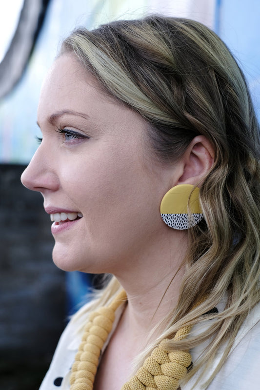 Large Yellow Speckled Studs