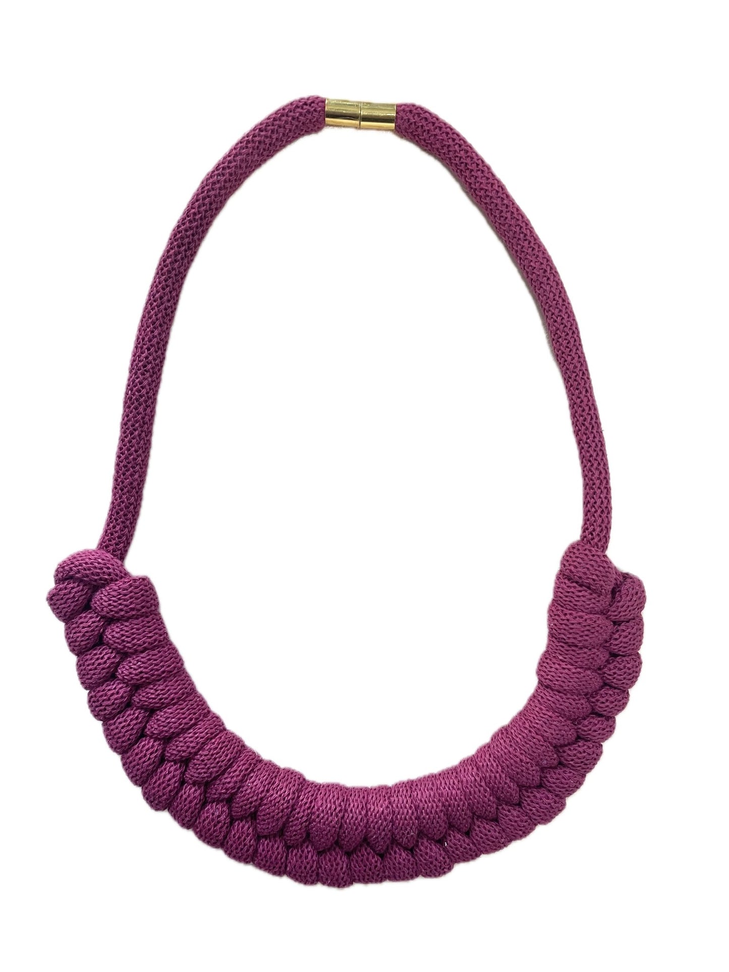 **New Fuchsia Cotton Rope Necklace