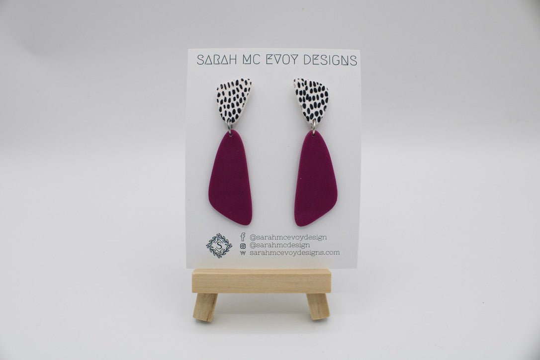 Plum Speckled Earrings