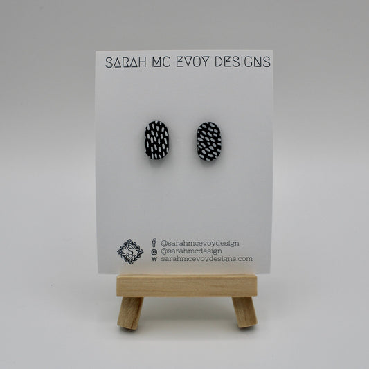 Speckled Grey Pill Earrings