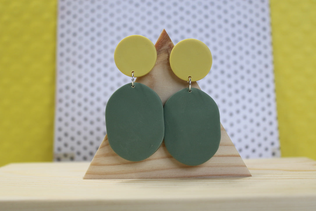 Lemon and Lime Oval Dangle Earrings
