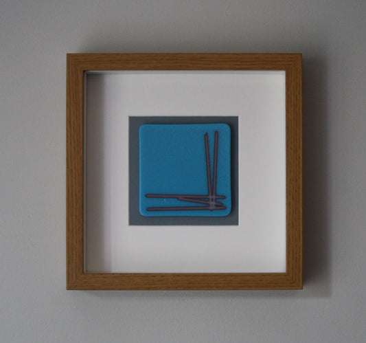 Blue Corner Glass Wall Piece