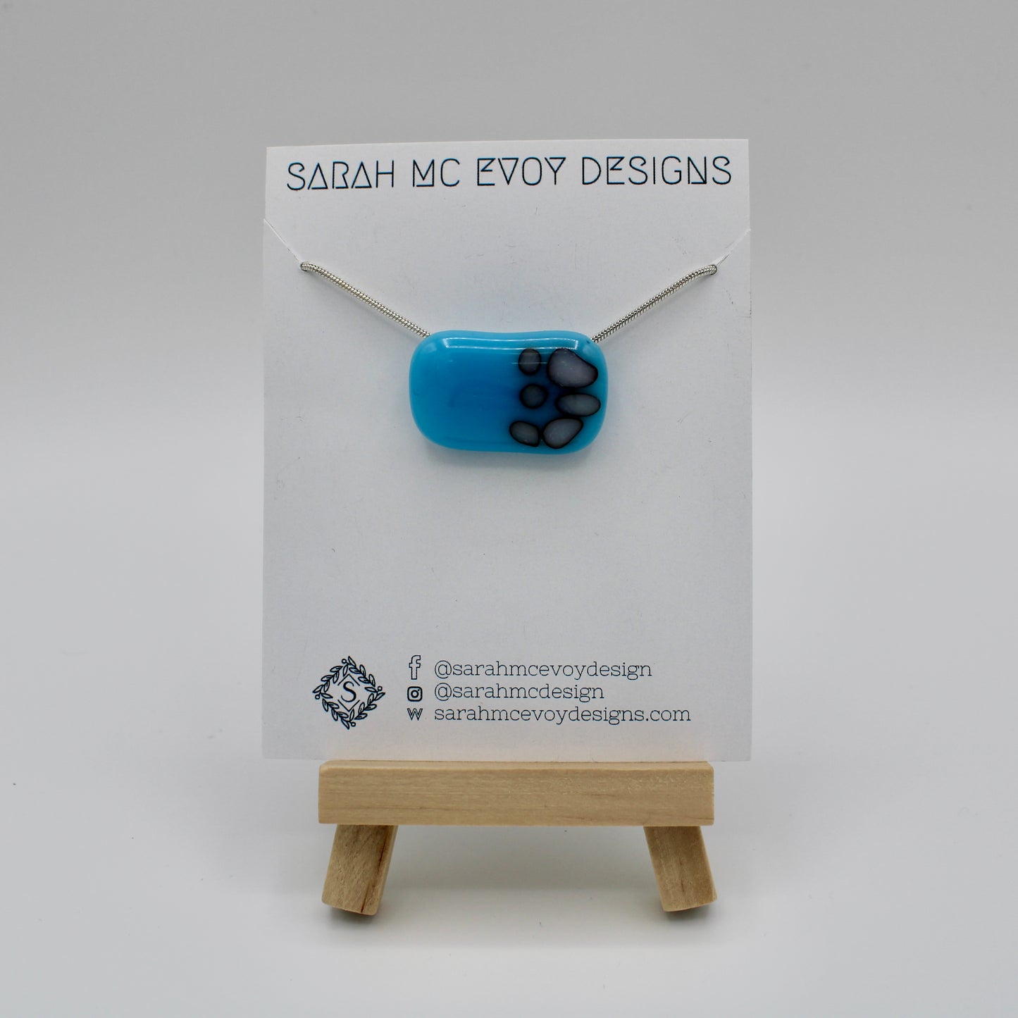Blue Fused Glass Necklace